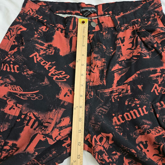 Streetwear Society Joggers Womens L Cargo Pants Love Graphic Graffiti Y2K Skater - Picture 11 of 12